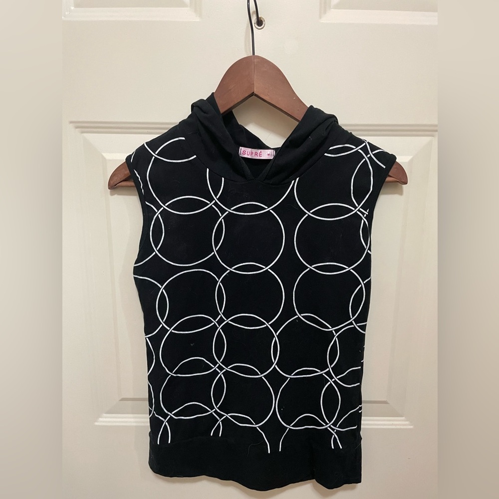 Hooded Supre tank top.